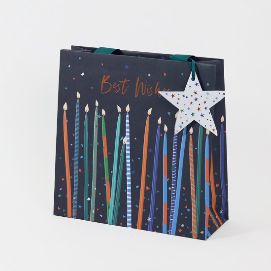 Best wishes blue candles gift bag GB137