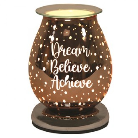 Dream believe achieve copper touch lamp burner