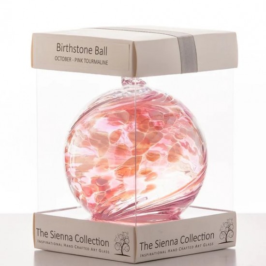 10cm birthstone ball pink tourmaline- October