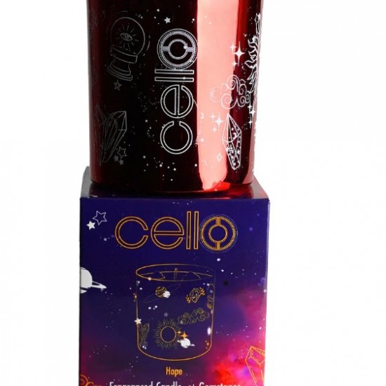 Celestial Gemstone Candle 200g with Cherry Quartz Gem - Mystical Fruits