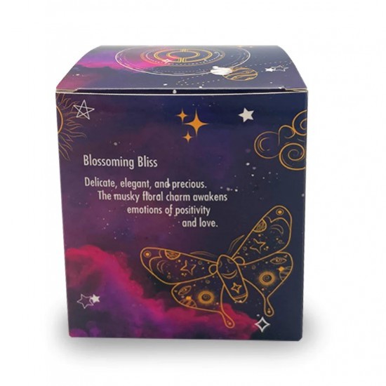 Celestial Gemstone Candle 200g with Rose Quartz - Blossoming Bliss