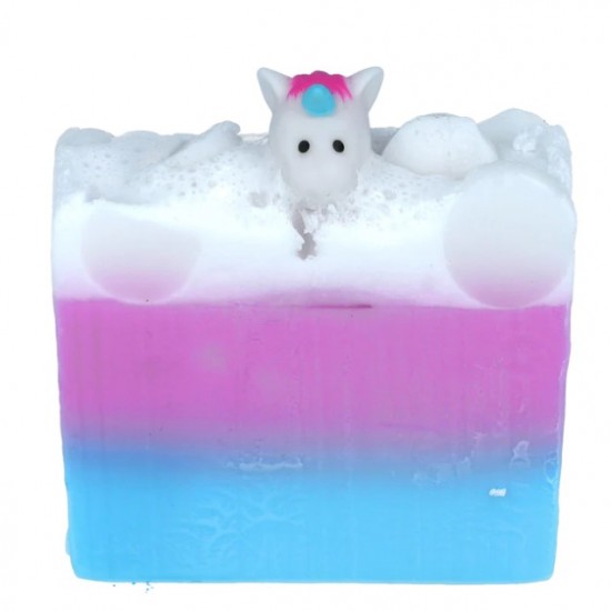Rainbows & unicorns soap slice