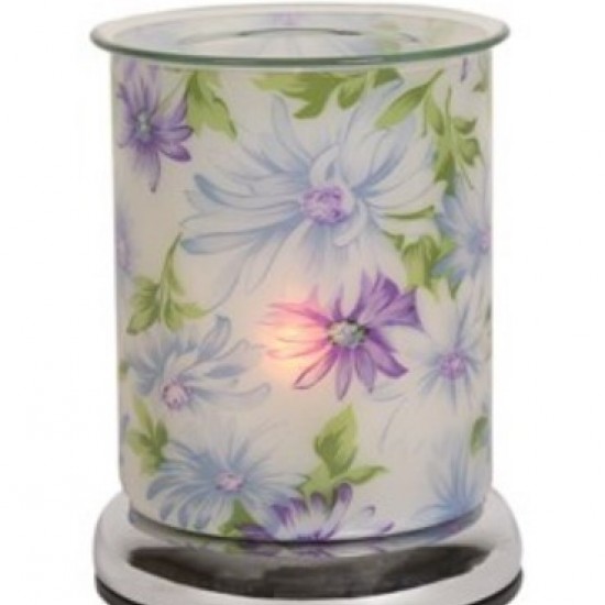 Blue floral wax touch burner