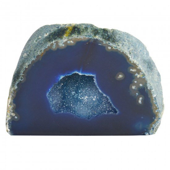 Cut base Agate 3-4" geode- Blue