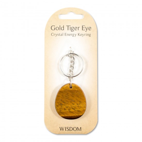 Crystal energy Keyring- Gold tiger eye