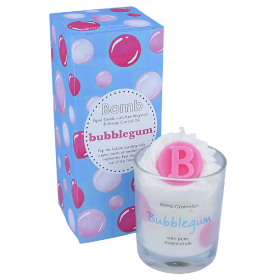 Bubblegum Piped Candle In Box