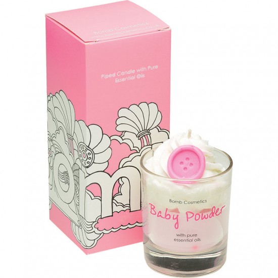 Baby Powder Piped Candle In Box