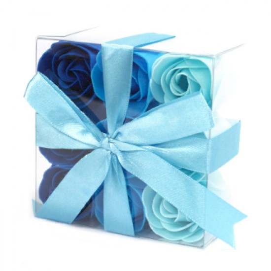 Soap Flowers 9 Blue roses in gift box