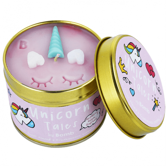 Unicorn tales tinned candle
