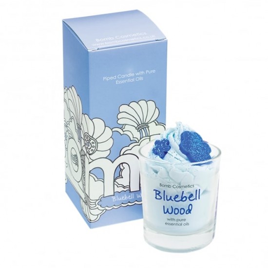Bluebell wood piped candle in box