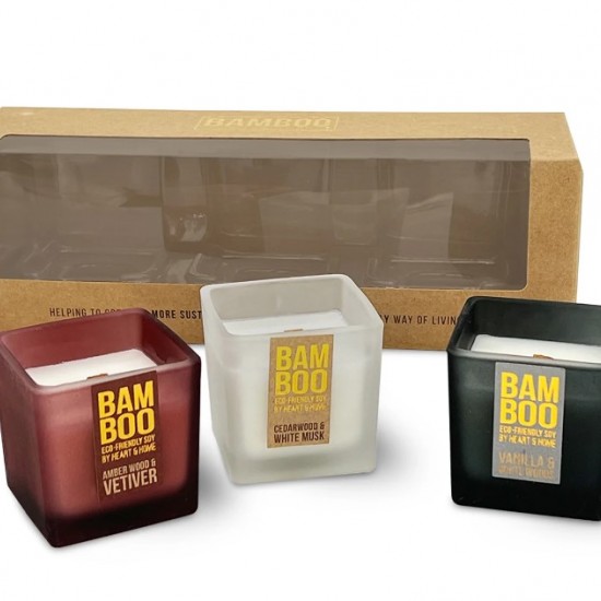 Bamboo mini candle gift set