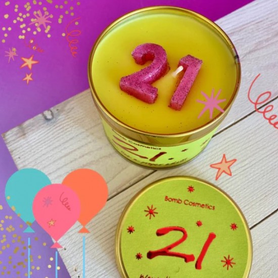 21st birthday Tinned candle 